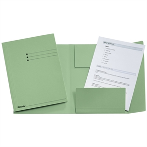 Esselte 3-klepsmap met lijnbedrukking / A4 / dossierkarton / groen / tot 200 bladen / 50 stuks