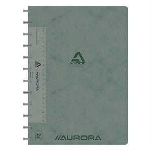Aurora 6845.742GRIS Adoc schrift met liniaal / A4 / geruit / 90 gr. / 72 vel / grijs