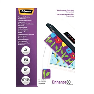 Fellowes lamineerhoes met perforatie / glanzend / A4 / 2x80 micron / 10 stuks