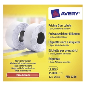 Avery Zweckform PLR1226 / wit / verwijderbaar / 26 x 12 mm / 15.000 etiketten