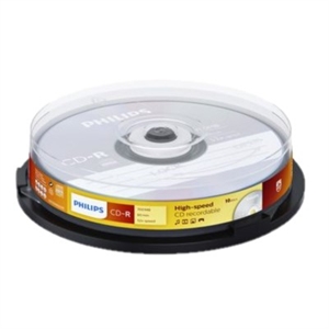 Philips CD-R / 80 min / cakebox / 10 stuks