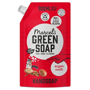 Marcel's Green Soap handzeep navulling / Argan en Oudh / 500 ml