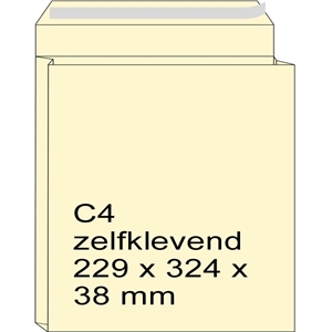 Raadhuis monsterzak / crème / zelfklevend / C4 / 229 x 324 x 38 mm / 125 stuks