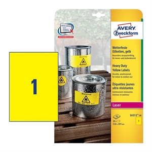 Avery Zweckform L6111-20 weerbestendige etiketten / 210 mm x 297 mm / 20 etiketten