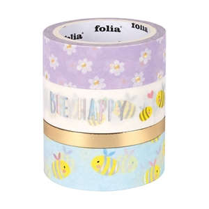 Folia hotfoil washi tape / bees / 5 meter / 4 stuks