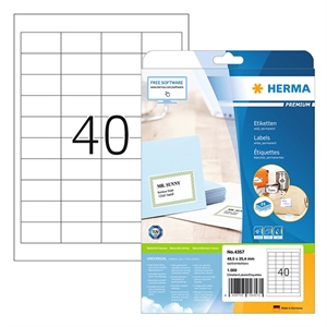 Herma Premium 4357 permanent hechtende etiketten / A4 / 48,5 x 25,4 mm / wit / 1.000 etiketten