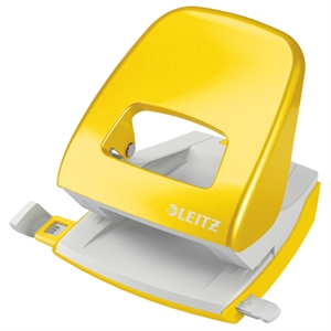 Leitz 5008 NeXXt WOW perforator / geel / metaal / tot 30 vel / 2-gaats