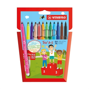 Stabilo Trio A-Z viltstiften / 12 stuks