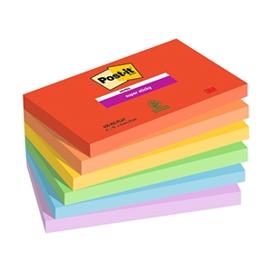 3M Post-It super sticky | 76 x 127 mm | Playful | 6 x 90 vel