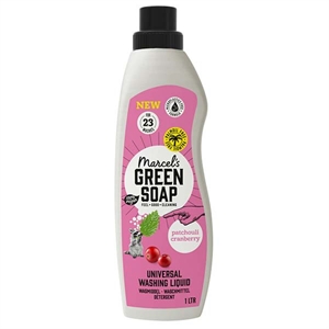 Marcel's Green Soap vloeibaar wasmiddel / Patchouli & Cranberry / 1 liter / 23 wasbeurten