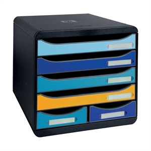Exacompta 3124202D Bee Blue Maxi ladeblok / polystyreen / assorti / 6 laden