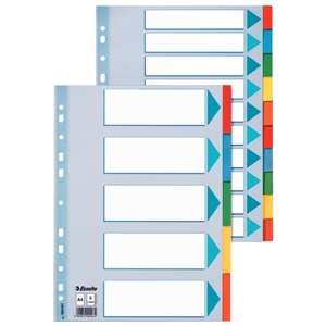 Esselte 100197 A4 tabbladen / gekleurd karton / 5 tabs / 2-, 4-, 23-gaats