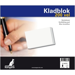 Kangaro kladblok K-56000 / blanco / 198mm x 230mm / 50 gr. / 200 vel