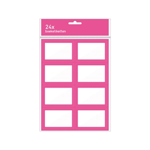 Kangaro K-58131 boeketiketten / fuchsia/wit / 24 etiketten