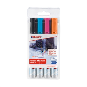 Edding 95 glassboard markers / ronde punt / assorti / 1,5 - 3 mm / 4 stuks