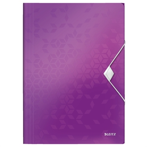 Leitz 45990062 WOW 3-klepsmap / A4 / polypropyleen / paars metallic