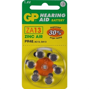 GP PR48 gehoorapparaat batterij / ZA13 / oranje / 6 stuks