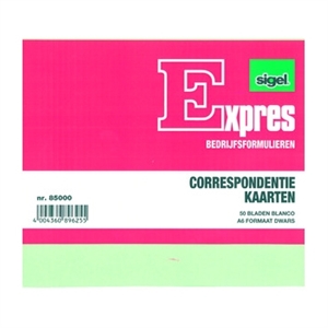 Sigel Expres correspondentiekaarten / A6 liggend / ivoor-wit / 50 vel