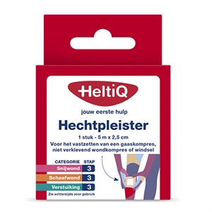 HeltiQ hechtpleister / textiel / 5 m x 2,5 cm
