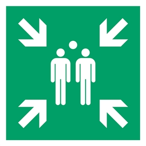 Djois waarschuwingsbord verzamelplaats / kunststof / groen/wit / 200 x 200 mm