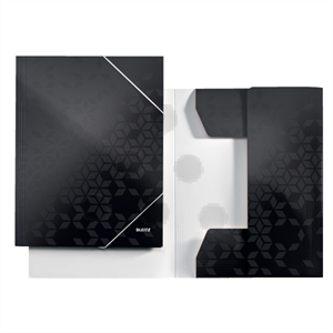 Leitz 39820095 WOW 3-klepsmap / A4 / karton / zwart