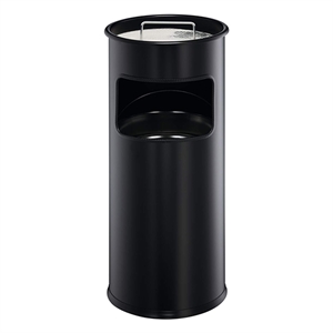 Durable 333001 vuilnisbak / met asbak / metaal / zwart / 17 liter