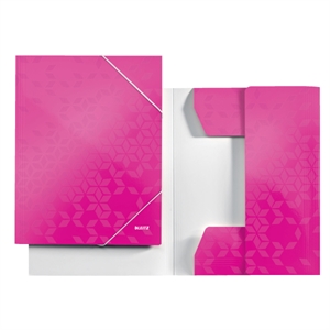 Leitz 3982 WOW 3-klepsmap / A4 / PP gelamineerd papier / tot 250 bladen / roze metallic / 1 stuk
