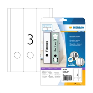 Herma 5135 printbare rugetiketten / zelfklevend / A4 / 61 x 297 mm / wit / 75 etiketten