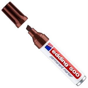 Edding 500 permanent marker / bruin / beitelvormige punt / 2-7 mm
