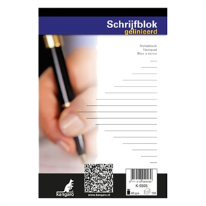 Kangaro schrijfblok K-5505 / A5 / gelinieerd / 60gr. / 100 vel