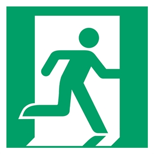 Djois waarschuwingsbord nooduitgang rechts / kunststof / groen/wit / 200 x 200 mm