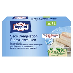 Toppits Diepvrieszakken | 6 Liter | 20 Stuks