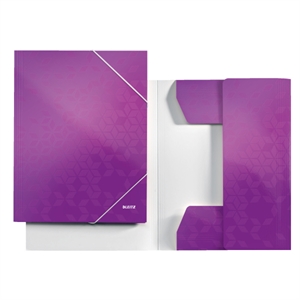 Leitz 3982 WOW 3-klepsmap / A4 / PP gelamineerd papier / paars / 250 bladen