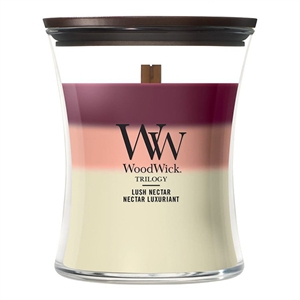 WoodWick Trilogy Medium Hourglass geurkaars / Lush Nectar / 275 gram