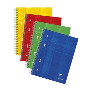 Clairefontaine collegeblok assorti / A5+ / gelinieerd / 90gr. / 80 vel / 5 stuks