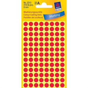 Avery Zweckform 3010 markeringspunten / 8 mm / rood / 416 etiketten