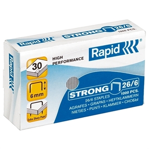 Rapid 26/6 standaard nietjes gegalvaniseerd / tot 30 vel / 1000 stuks