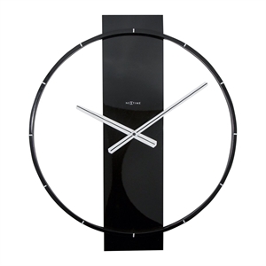 NeXtime wandklok / hout/staal / zwart / 50.8 x 58.2 x 4.3 cm
