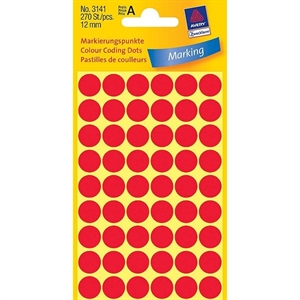 Avery Zweckform 3141 markeringspunten / 12 mm / rood / 270 etiketten