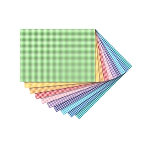Folia designpapierblok gekleurde ruitjes / assorti / 10 vel