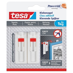 Tesa klevende spijker / verstelbaar / 2 stuks