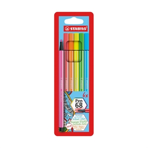 STABILO 68 neon stiften / assorti / 1,4 mm / 6 stiften