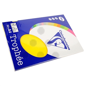 Clairefontaine papier / zonnegeel / A4 / 160 gr. / 50 vel
