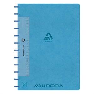 Aurora 6811.744B Adoc schrift met liniaal / A4 / gelinieerd /  90 gr. / 72 vel / blauw