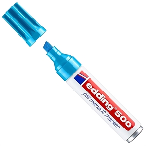 Edding 500 permanent marker / lichtblauw / beitelvormige punt / 2-7 mm