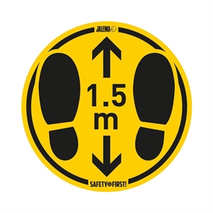Jalema vloersticker / houd 1,5m afstand / rond / gladde vloer / 2 stuks