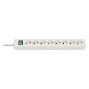 Brennenstuhl Eco-Line stekkerdoos / 8 stopcontacten / met schakelaar / wit / 3 meter