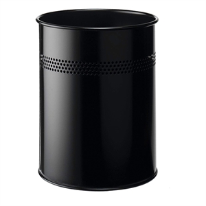 Durable 330001 vuilnisbak / metaal / geperforeerd / zwart / 15 liter