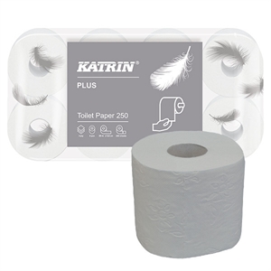 Katrin Plus toiletpapier | 3-laags | 8 rollen | 250 vel