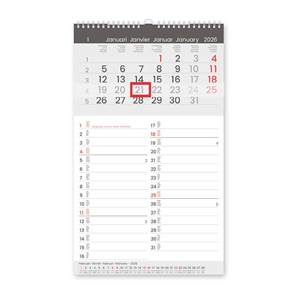 White Box Memo-Manager maandkalender / 33 x 20,6 cm / 4-talig / 2026